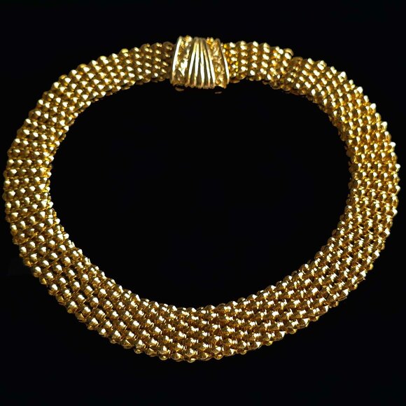 Vintage Gold-Plated Collar Necklace - Picture 1 of 10